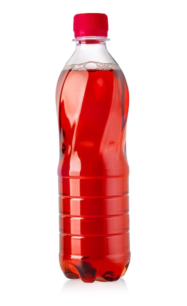 Czerwona butelka ze smacznym napojem