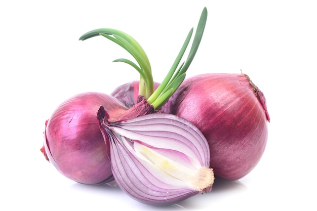 Czerwona cebula izolowana