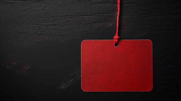 Zdjęcie czerwona etykieta cenowa z pustym miejscem specjalna oferta czarnego piątku zakupy banerowe w mediach społecznościowych