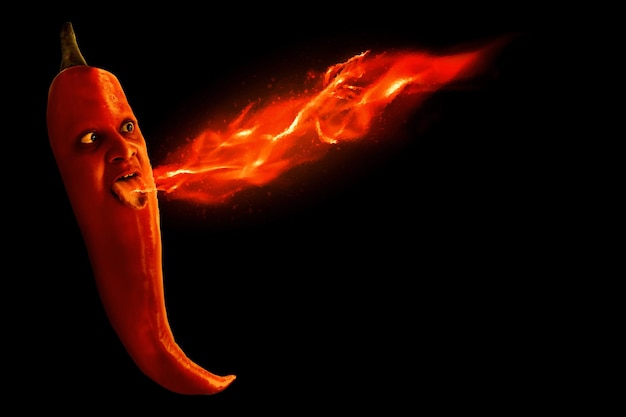 Czerwona gorąca papryka chili na ciemnym tle