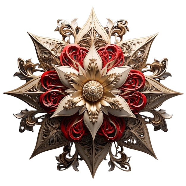czerwona gwiazda w stylu sowieckiego realizmu klejnotów w odcieniach bieli i brązu na przezroczystym tle
