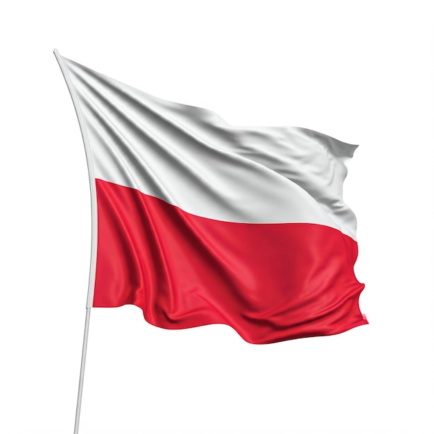 czerwona i biała flaga z napisem "biały"