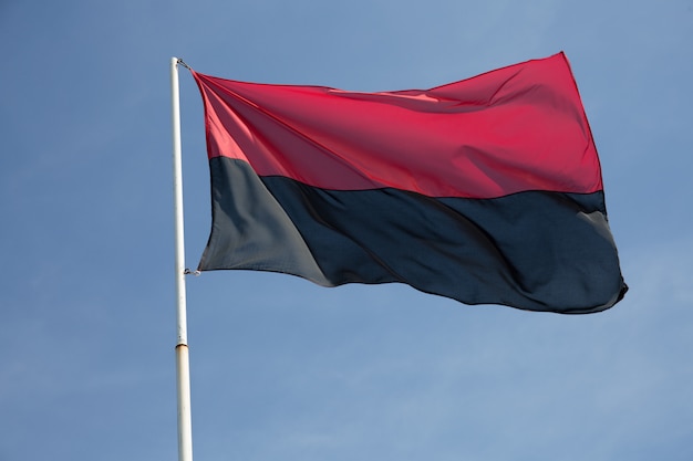 Czerwona I Czarna Flaga Nacjonalistów Ukraińskich Na Ukrainie Polityczna Flaga Kongresu Nacjonalizmu Ukraińskiego