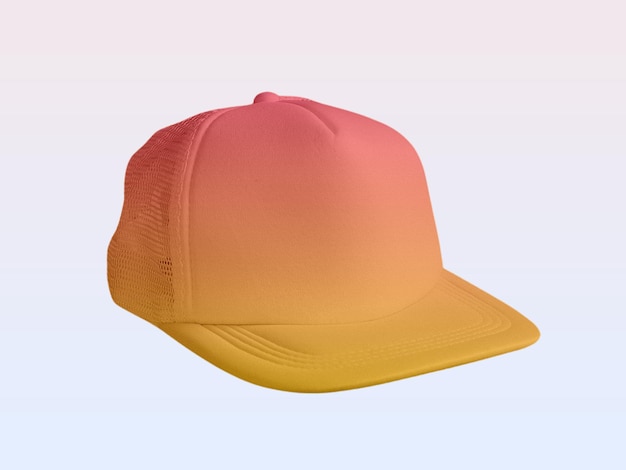 Zdjęcie czerwona i pomarańczowa czapka z żółtym dziobem