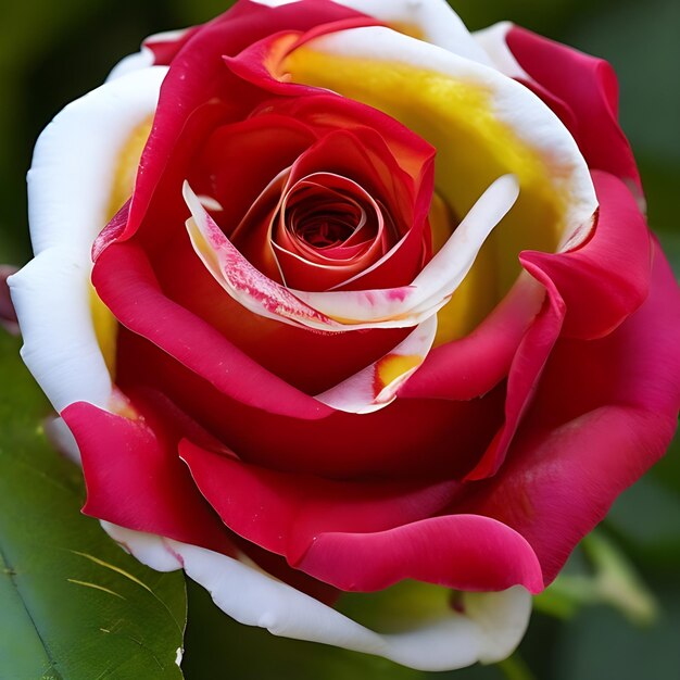 Czerwona i żółta róża z napisem „żółty”.