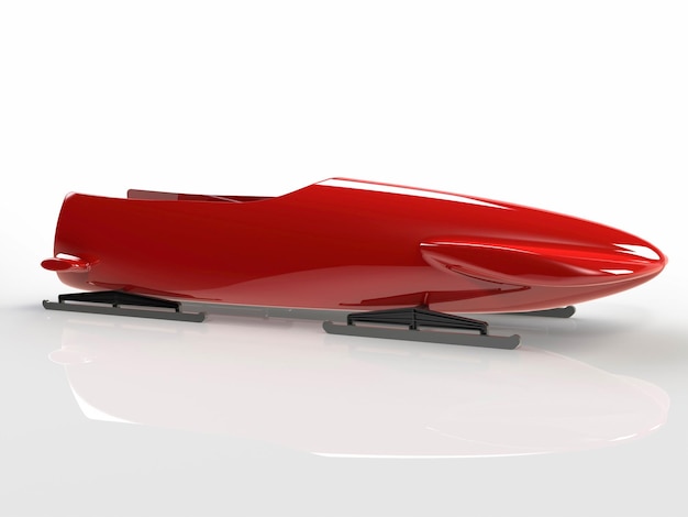 Czerwona ilustracja bobslejów, 3D