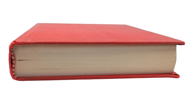 Czerwona książka izolowana nad białą