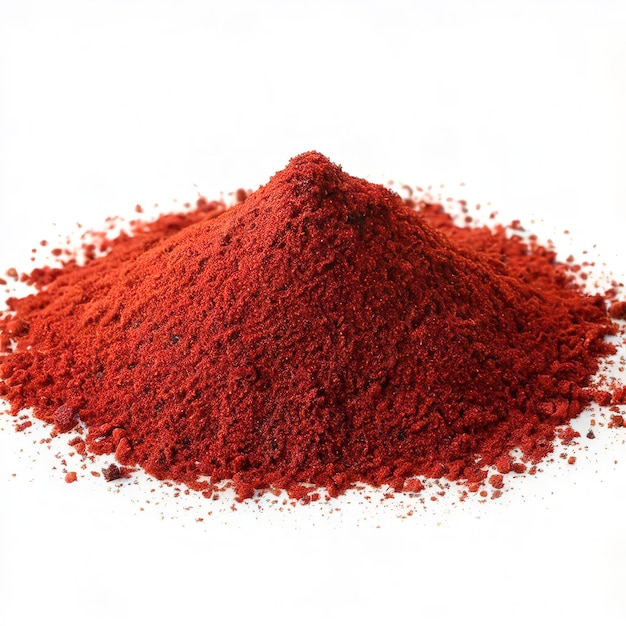 czerwona mielona papryka lub sucha papryczka chili na białym tle