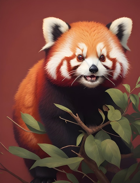 Czerwona panda urocza ilustracja