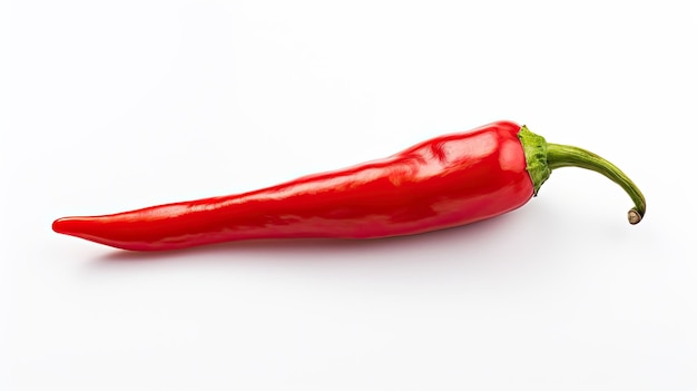 Czerwona papryczka chili izolowana na białym tle, idealna do dodawania pikantnego elementu do żywności