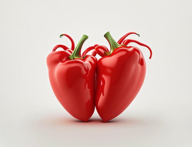 Czerwona papryczka chili na białym tle Wygenerowano sztuczną inteligencję