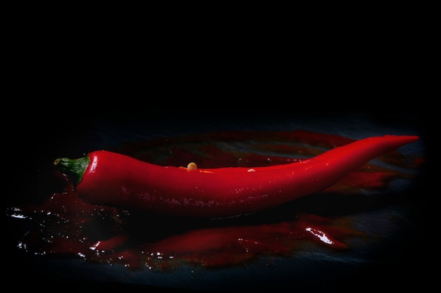 Czerwona papryczka chili w plasterkach