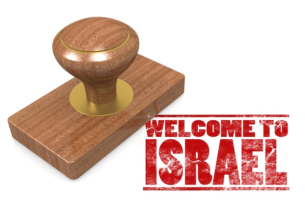 Czerwona pieczątka z witam w Izraelu