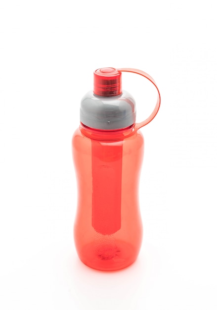 czerwona plastikowa butelka na wodę lub stołówka