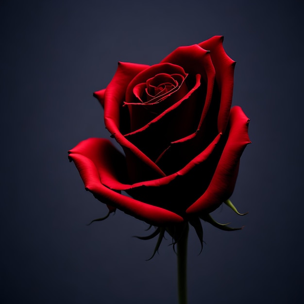 Czerwona róża na białym tle na czarnym tle
