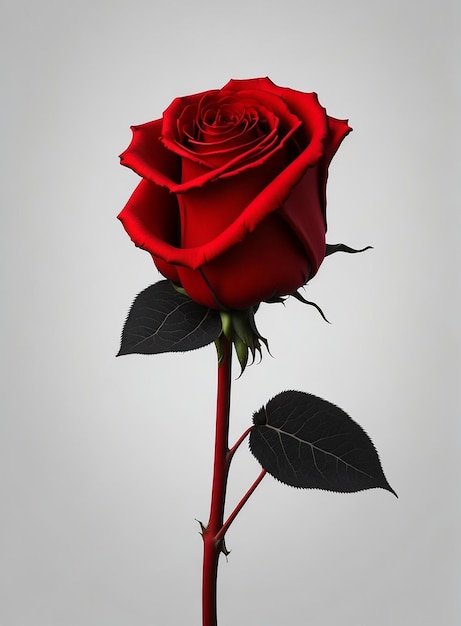 czerwona róża na białym tle