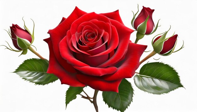 Czerwona róża w czystej bieli