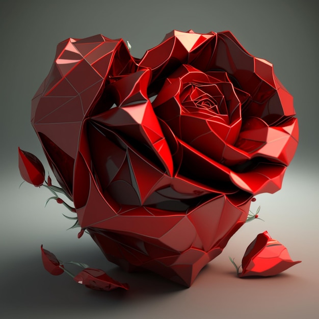 Czerwona róża z koncepcją miłości i walentynek