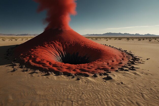 Czerwona skała z dziurą w niej, na której jest napisane "nie palenie"