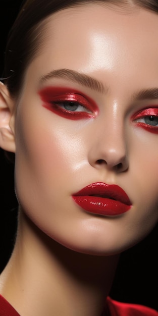 Czerwona szminka dla modelki