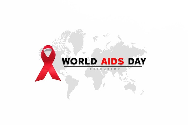 Czerwona wstążka świadomości AIDS. Światowy dzień pomocy i koncepcja opieki zdrowotnej i medycyny
