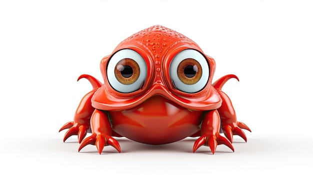 czerwona żaba z dużymi oczami i oczami