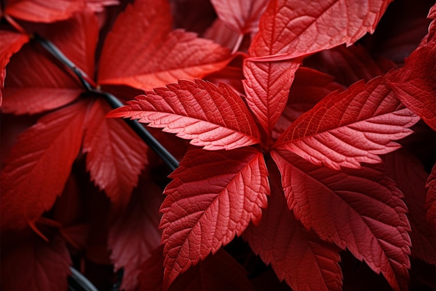 Zdjęcie czerwonawy liść w stylu żywych barw scenicznych