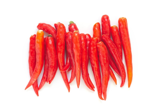 Czerwone chili na białym tle