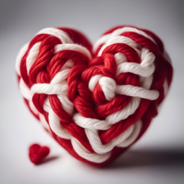Czerwone i białe serce na szarym tle Dzień Walentynek
