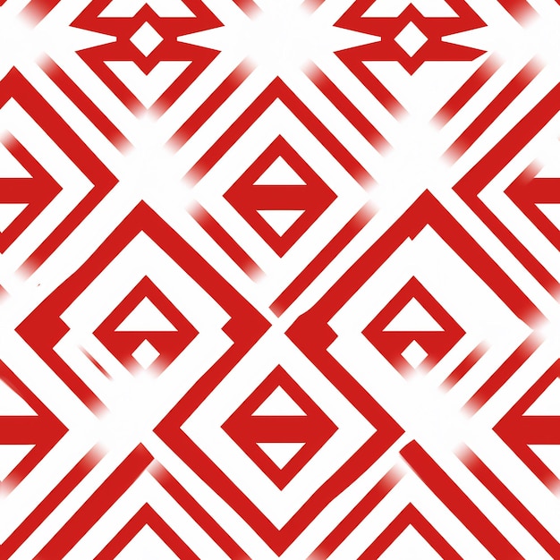 czerwone i białe wzory geometryczne na białym tle.