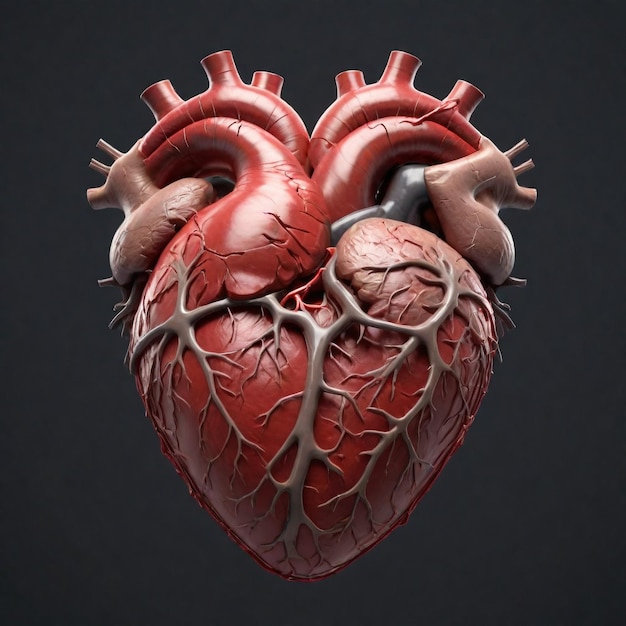 czerwone i niebieskie serce z słowem "ludzkie serce"