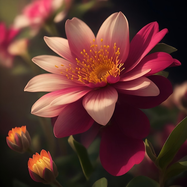 czerwone i odrobina kolorowych róż abstrakcyjny kwiat widmowe światło przezroczyste