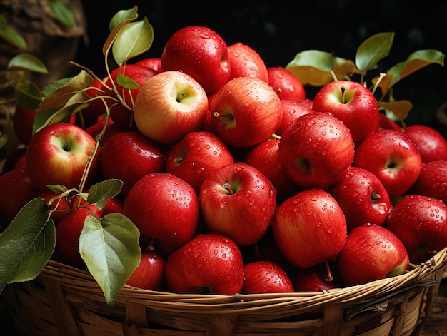 czerwone jabłka w koszu Generatywna sztuczna inteligencja