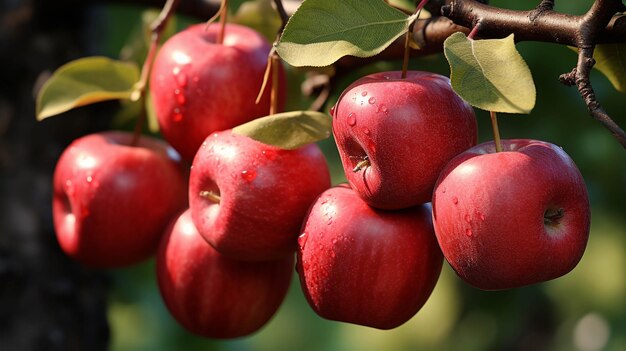 czerwone jabłka wiszące