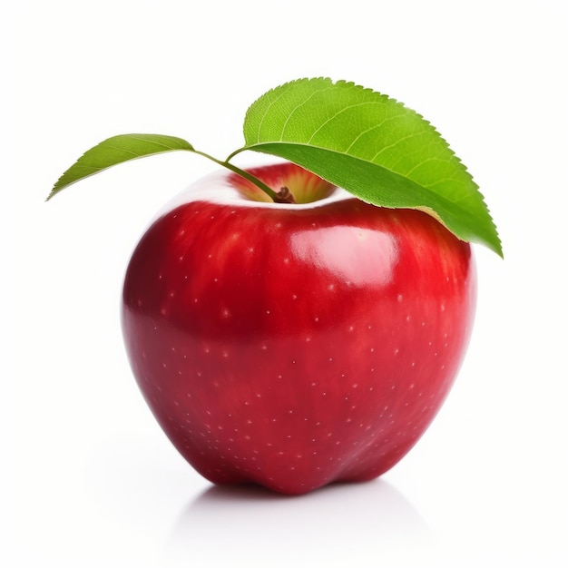 Czerwone jabłko na białym tle Ilustracja AI GenerativexD