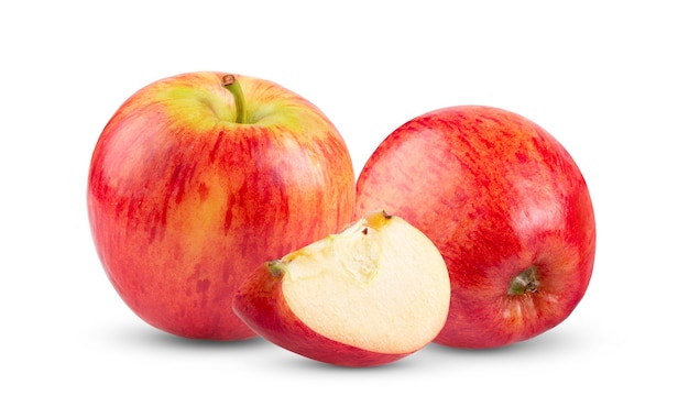 Czerwone jabłko na białym tle