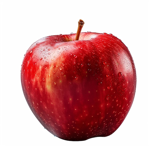 Czerwone jabłko z kroplami wody na nim