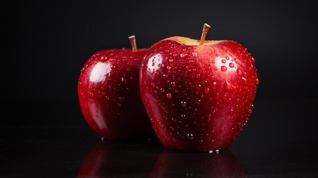 Czerwone jabłko z odizolowaną połówką