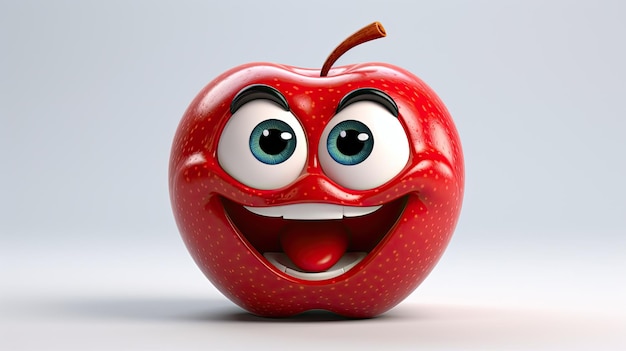 Czerwone jabłko z zielonymi liśćmi Świeże zdrowe owoce dla zrównoważonej diety i przekąsek