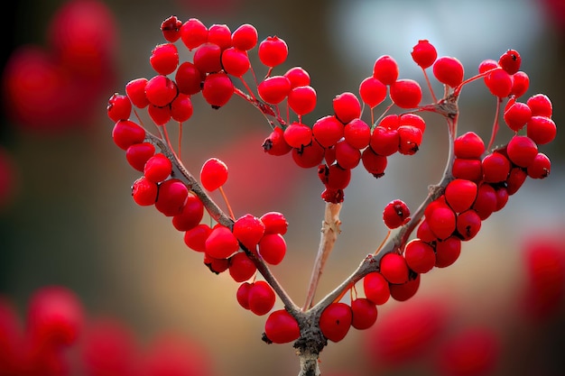Czerwone jagody w kształcie serca naturalne owoce