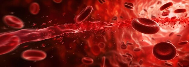 Czerwone krwinki przepływające przez naczynia krwionośne