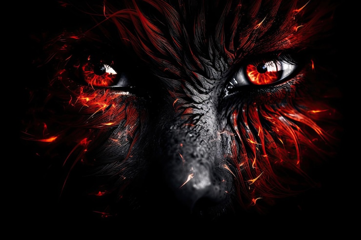 Zdjęcie czerwone oczy demona tapety