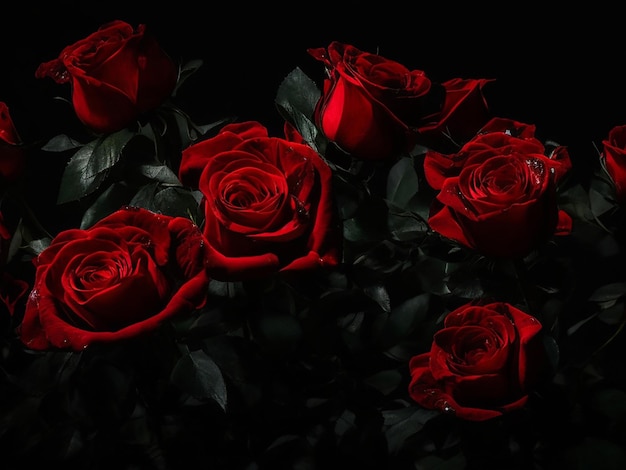 Zdjęcie czerwone róże w fotografii