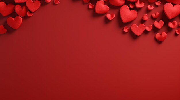 Czerwone serca abstrakcyjne tło na kartkę z życzeniami na Święto Walentynek