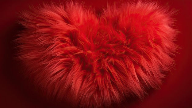 Zdjęcie czerwone serce na czerwonym futrze