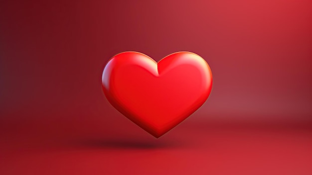 Czerwone serce realistyczne 3d miłość symbol serca ilustracja