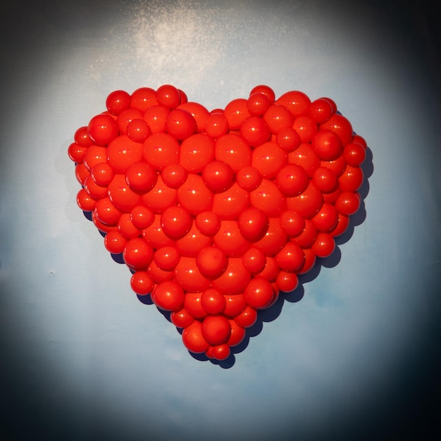 Czerwone serce symbol miłości romantycznej uroczystości Koncepcja z miejsca na kopię