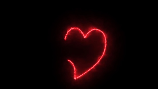 Zdjęcie czerwone serce ze słowem miłość
