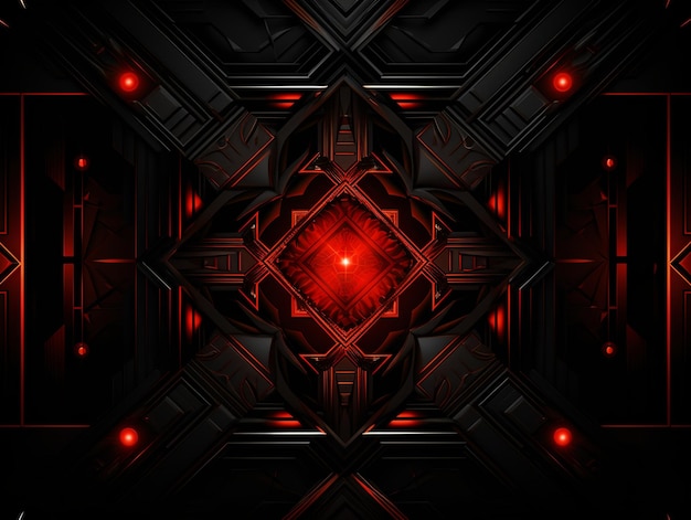 Czerwone struktury geometryczne projekt czarnego tła tapety AI generowane