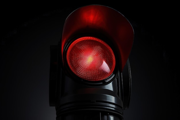 czerwone światło drogowe LED izolowane na czarnym